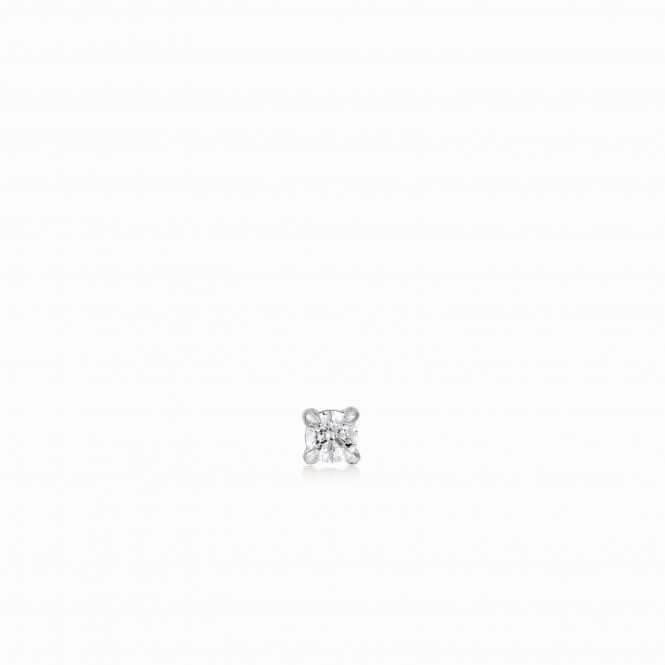 Silver Sparkle Barbell Single Earring E035-05H