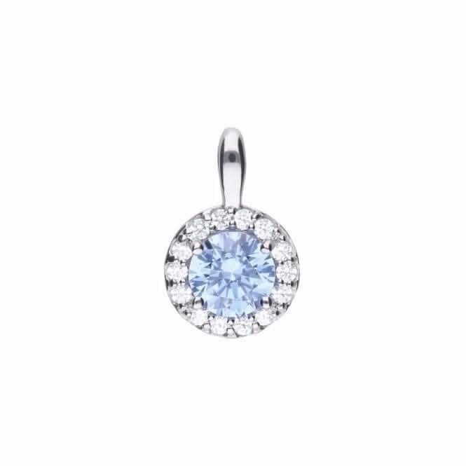 Sky Blue Cubic Zirconia Pave Pendant P4780