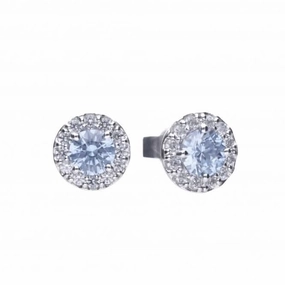Sky Blue Cubic Zirconia Pave Studs Earrings E5776