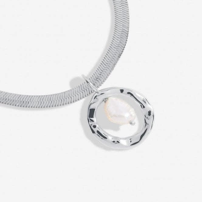Solaria Baroque Pearl Silver Plated Pendant 46cm   5cm Necklace 7144