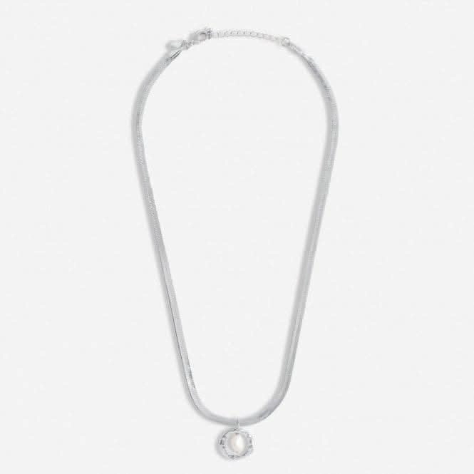 Solaria Baroque Pearl Silver Plated Pendant 46cm   5cm Necklace 7144