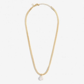 Solaria Coin Pearl Gold Plated 40cm   5cm Necklace 7157
