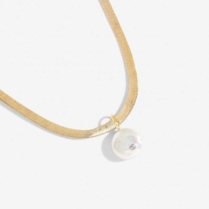 Solaria Coin Pearl Gold Plated 40cm   5cm Necklace 7157