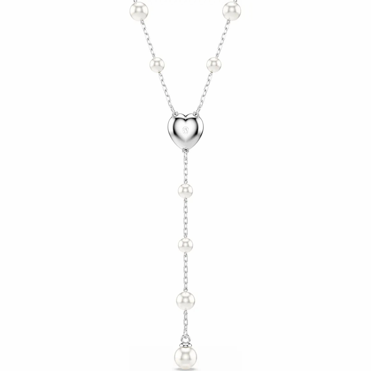 SS25 Capsule: Angelic Pave Heart & Pearls CRY/RHS T-Shaped Necklace