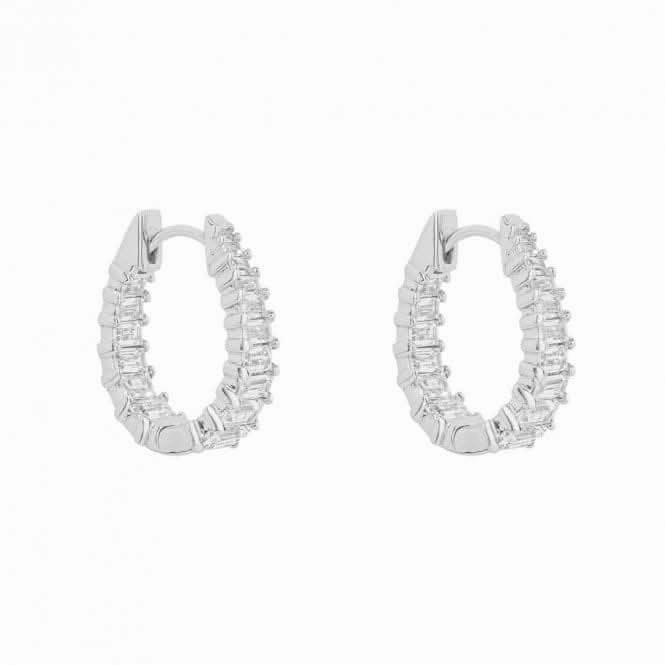 Statement Baguette Zirconia Hoop Earrings E6191