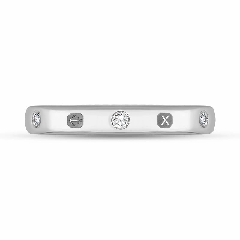 Sterling Silver 0.18ct Diamond Queen's Jubilee Hallmark 6mm Ring D