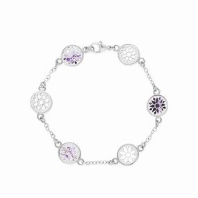 Sterling Silver 10mm Blue John Six Flower Burst Chatsworth Dcor Bracelet