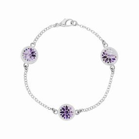 Sterling Silver 10mm Blue John Three Flower Burst Chatsworth Dcor Bracelet