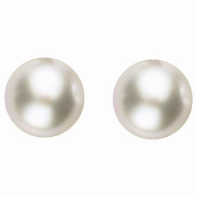 Sterling Silver 10mm White Freshwater Pearl Stud Earrings