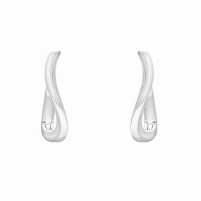 Sterling Silver 20x14mm Twisted Hoop Earrings