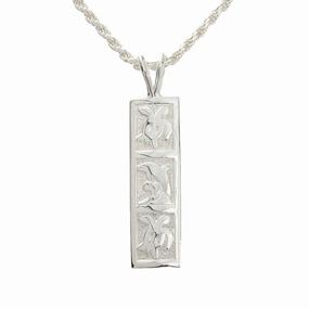 Sterling Silver 2 Honu (Hawaiian Turtle) and Dolphin Vertical Pendant 8mm (Chain Sold Separately)