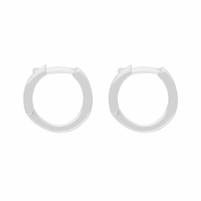 Sterling Silver 2mm Wide Small Hoop Earrings D