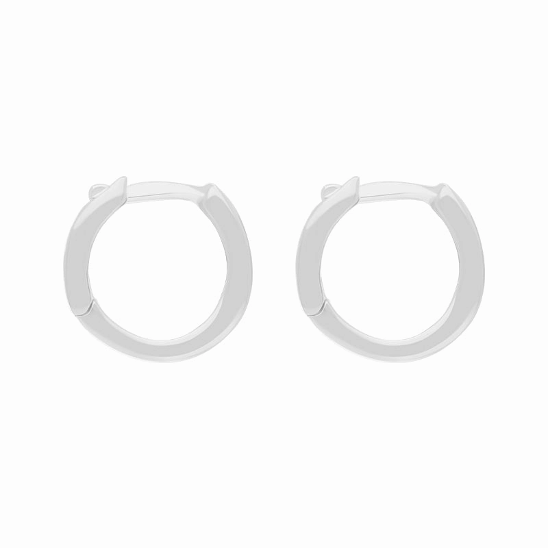 Sterling Silver 2mm Wide Small Hoop Earrings D