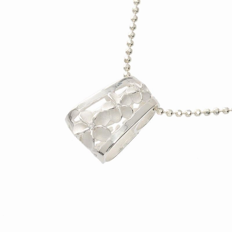 Sterling Silver 3 Plumeria with CZ Oval Barrel Pendant (Chain Sold Separately)