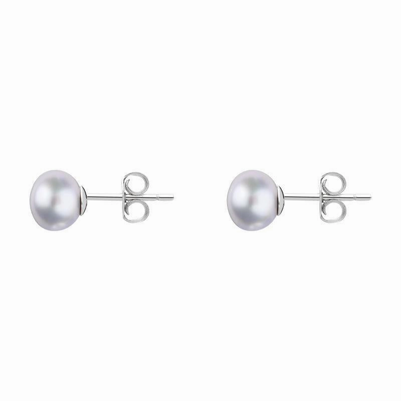 Sterling Silver 4mm Grey Freshwater Pearl Stud Earrings