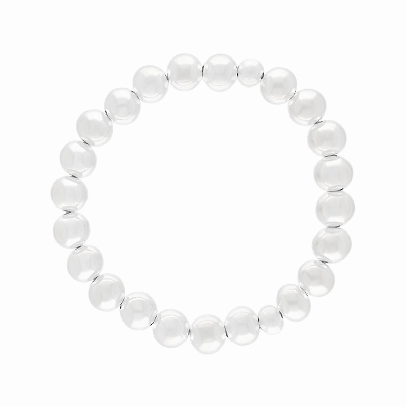 Sterling Silver 8mm White Bead Bracelet
