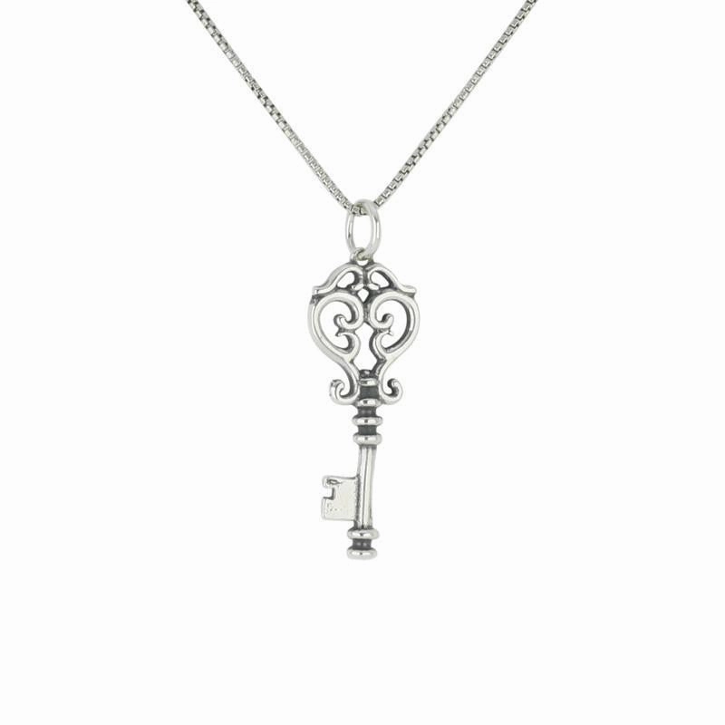 Sterling Silver Alice In Wonderland Small Key Necklace