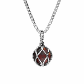 Sterling Silver Amber Emma Stothard Silver Darling 10mm Float Charm Necklace
