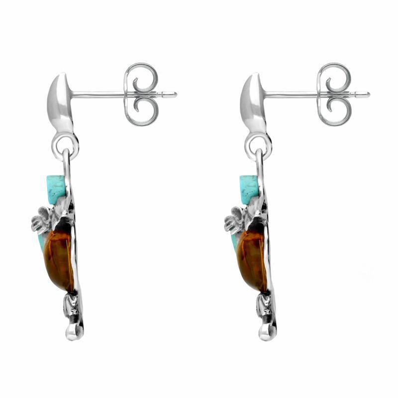 Sterling Silver Amber Turquoise Medium Kingfisher Three Piece Set