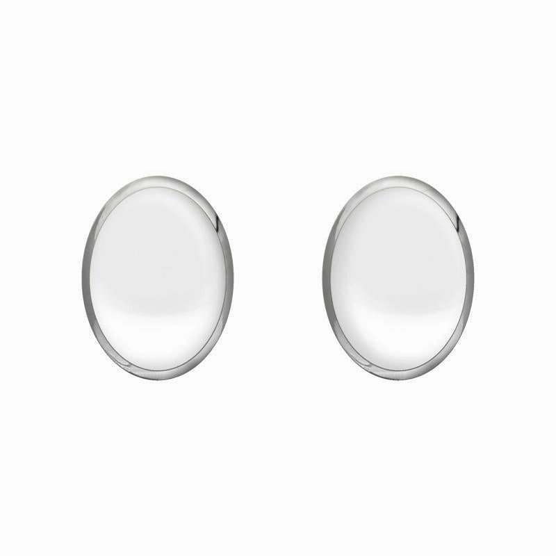 Sterling Silver Bauxite 7mm x 5mm Classic Small Oval Stud Earrings