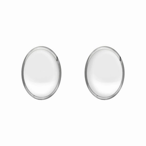 Sterling Silver Bauxite 7mm x 5mm Classic Small Oval Stud Earrings