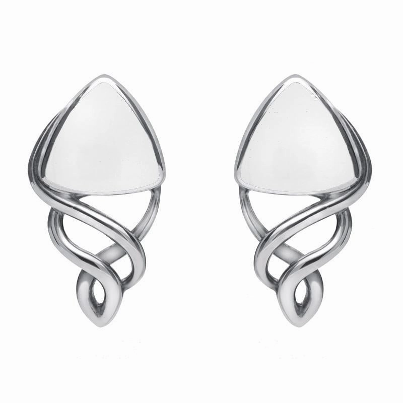 Sterling Silver Bauxite Curve Triangle Celtic Stud Earrings