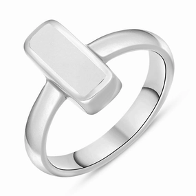Sterling Silver Bauxite Dinky Oblong Ring