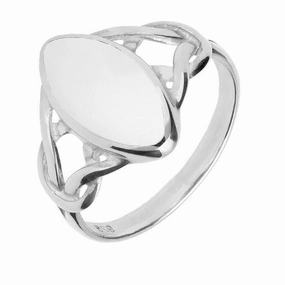 Sterling Silver Bauxite Marquise Celtic Ring