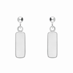 Sterling Silver Bauxite Oblong Drop Earrings
