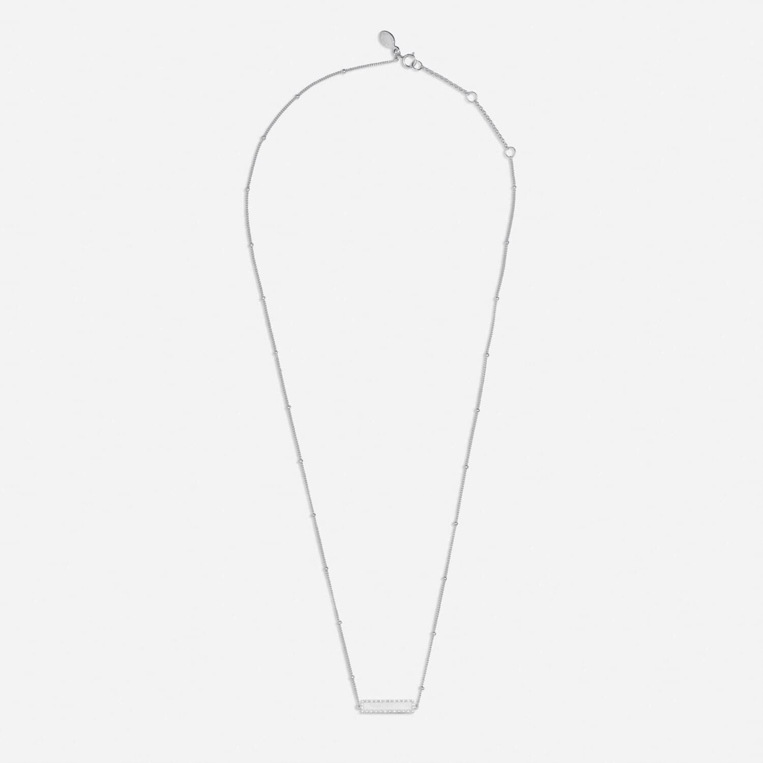 Sterling Silver Birthday Girl Pave Bar Necklace JJS0058