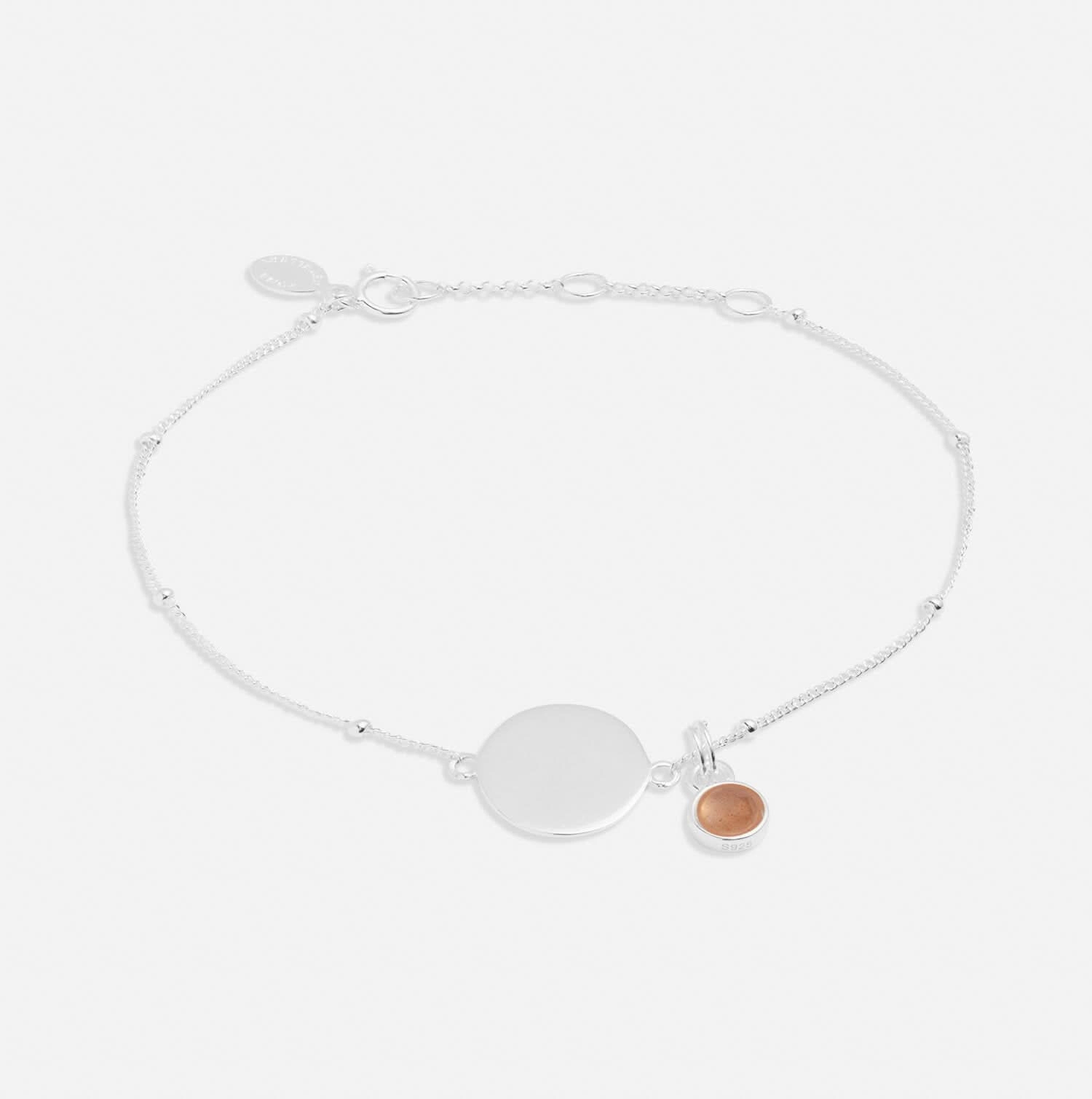 Sterling Silver Birthstone A Little July Bracelet JJS0088