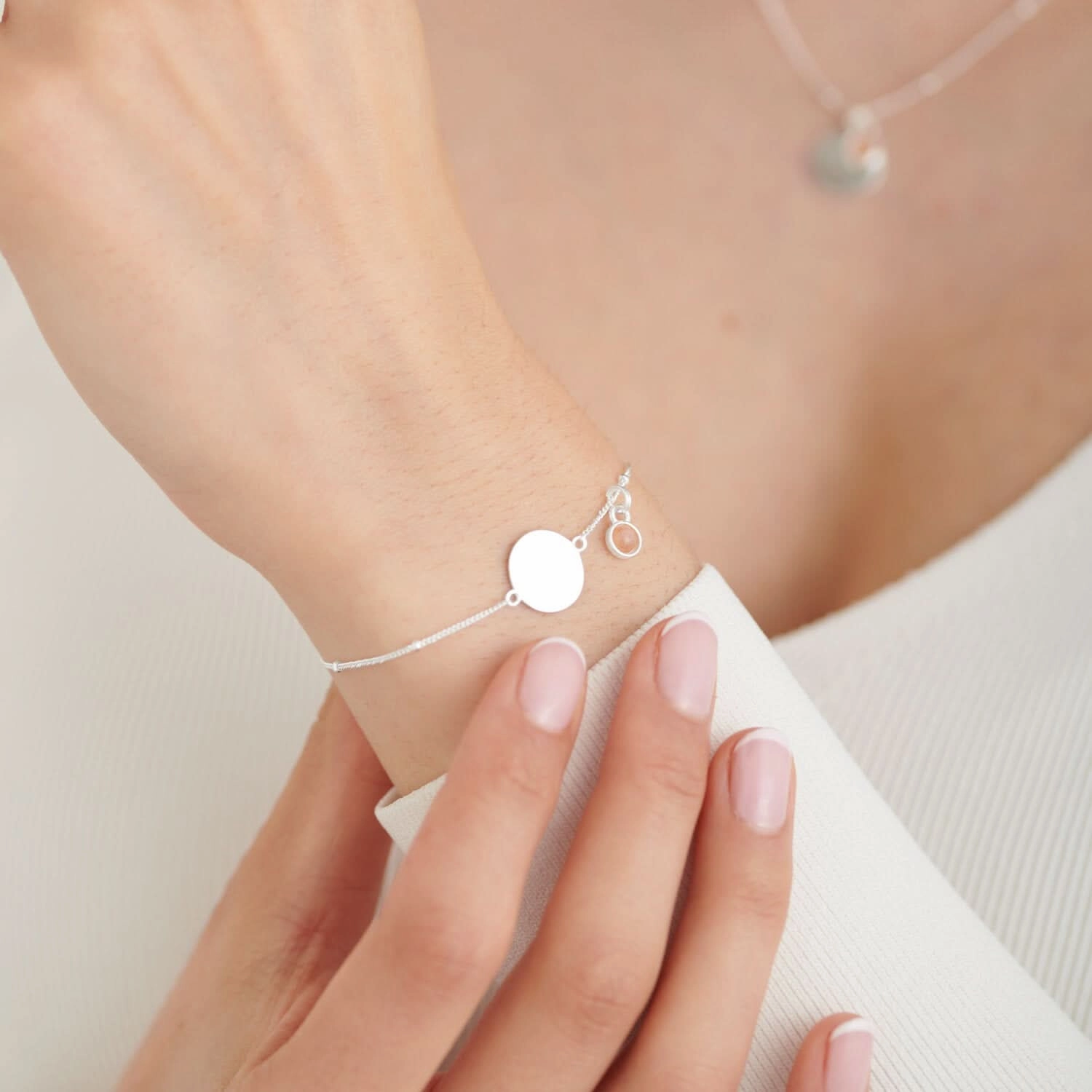 Sterling Silver Birthstone A Little July Bracelet JJS0088