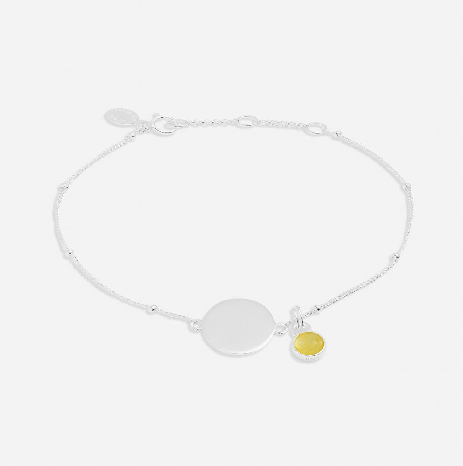 Sterling Silver Birthstone A Little November Bracelet JJS0092