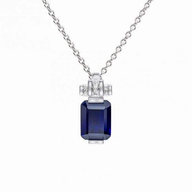 Sterling Silver Blue and Clear Cubic Zirconia Pendant P5398
