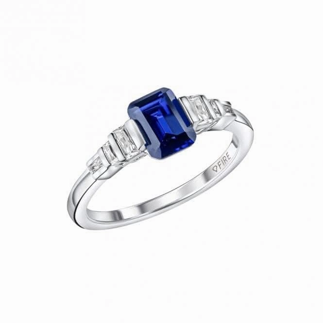 Sterling Silver Blue and Clear Cubic Zirconia Ring R3871