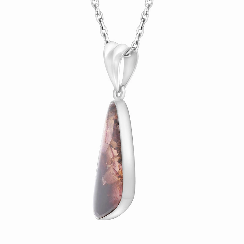 Sterling Silver Blue John Abstract Oval Necklace D