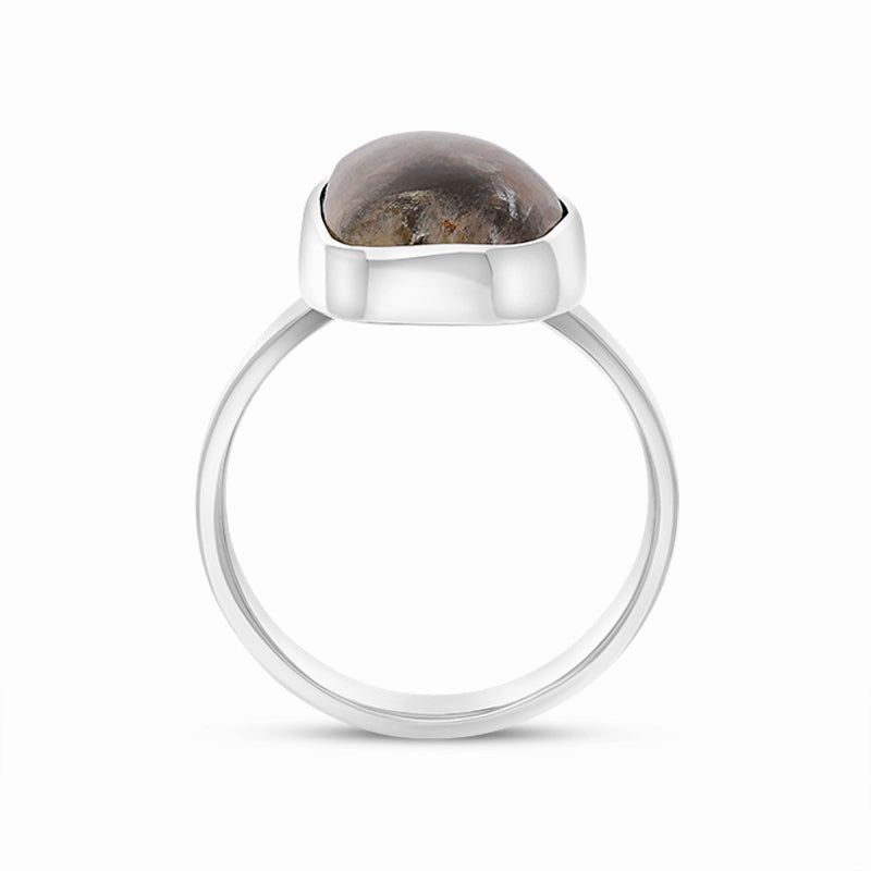 Sterling Silver Blue John Abstract Oval Shaped Ring D