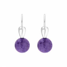 Sterling Silver Blue John Bead Hook Earrings