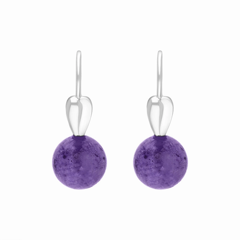 Sterling Silver Blue John Bead Hook Earrings