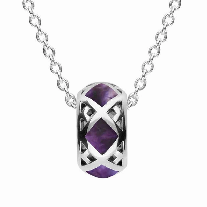 Sterling Silver Blue John Curved Crossover Two Piece Set
