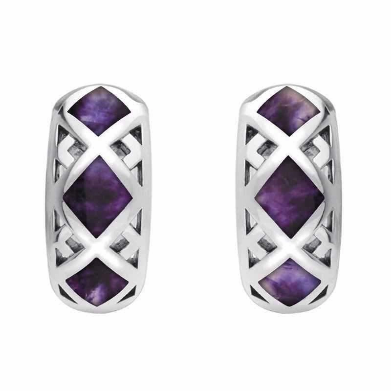 Sterling Silver Blue John Curved Crossover Two Piece Set
