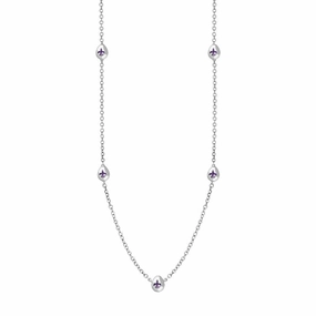 Sterling Silver Blue John Fleur De Lis Link Disc Chain Necklace