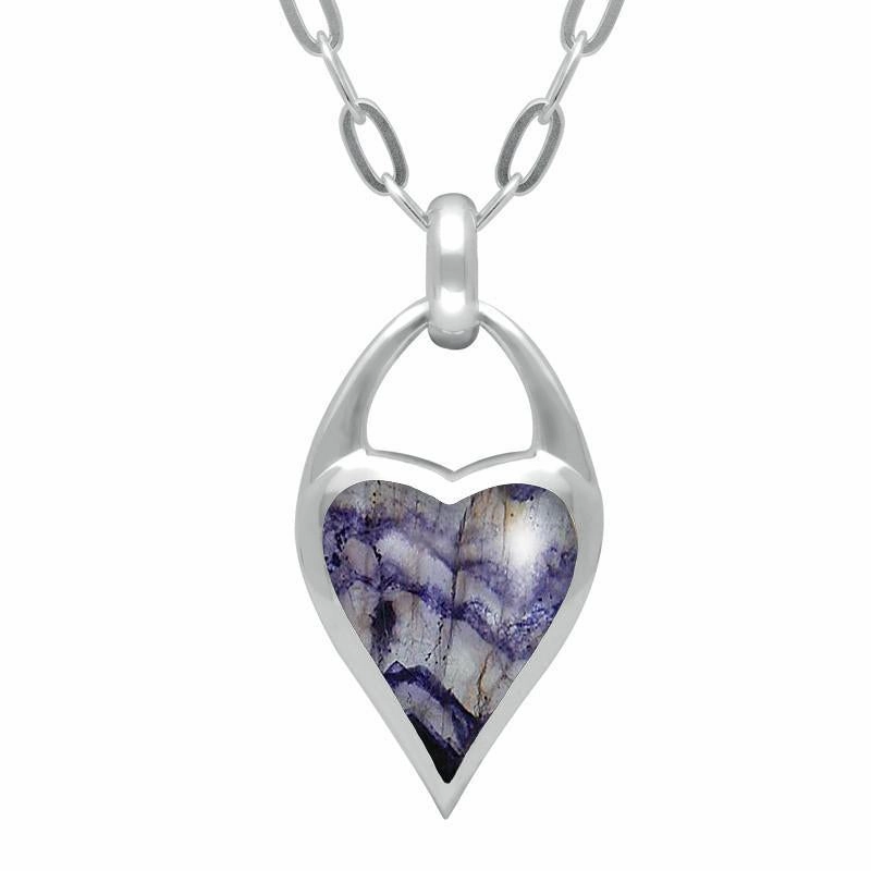 Sterling Silver Blue John Heart Carrier Two Piece Set