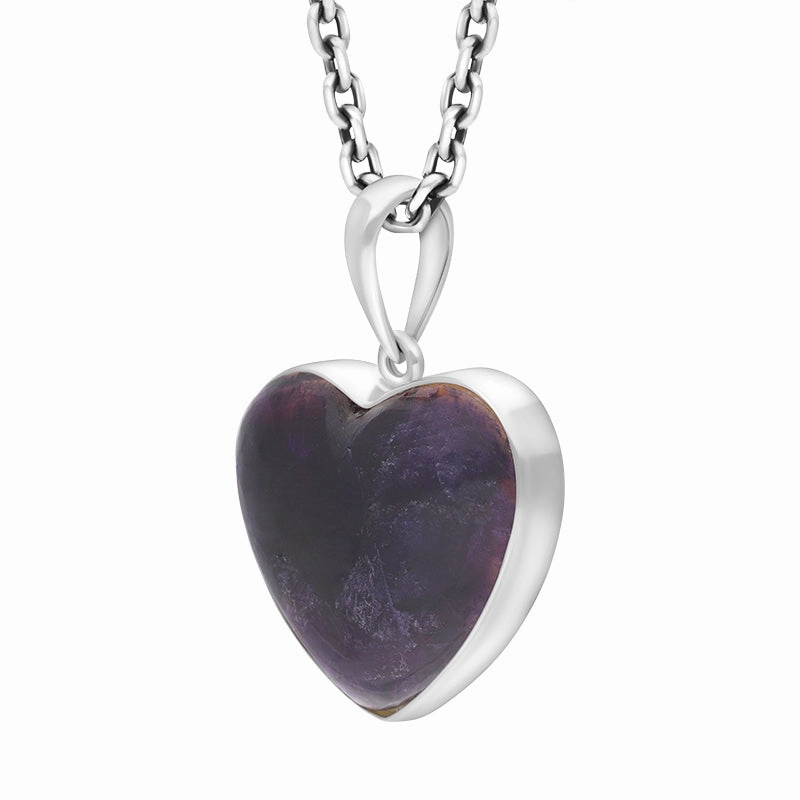 Sterling Silver Blue John Heart Necklace D