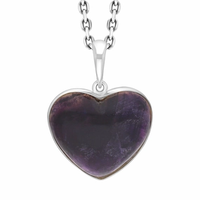 Sterling Silver Blue John Heart Necklace D