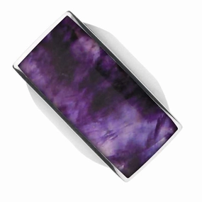 Sterling Silver Blue John Large Oblong Ring