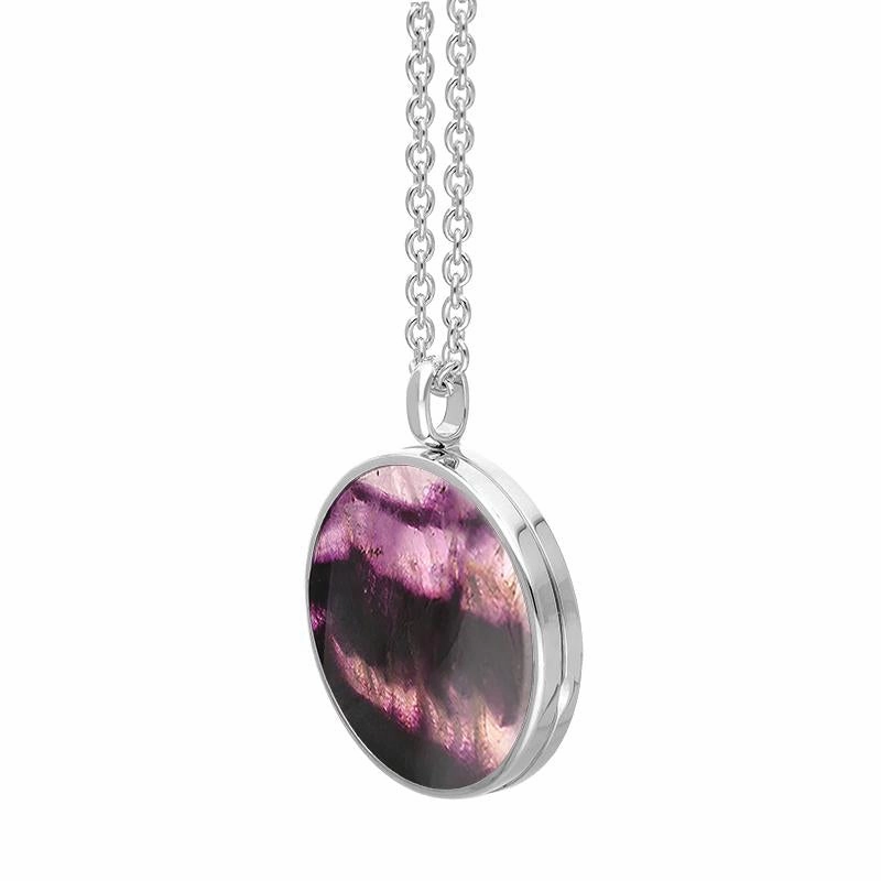 Sterling Silver Blue John Large Round Locket