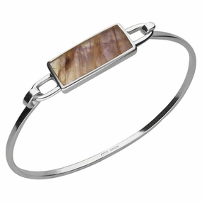 Sterling Silver Blue John Light Oblong Bangle