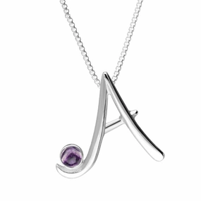 Sterling Silver Blue John Love Letters Initial A Necklace