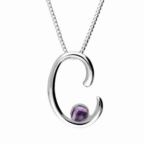Sterling Silver Blue John Love Letters Initial C Necklace